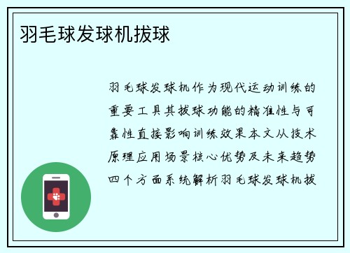 羽毛球发球机拔球