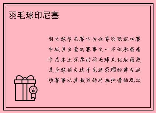 羽毛球印尼塞